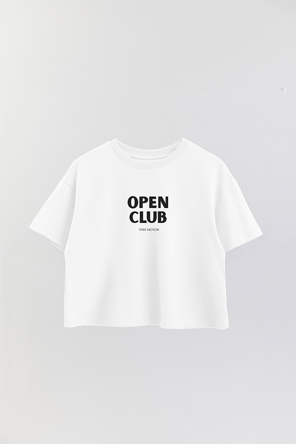 REMERA CROP ESTAMPADA BD OPEN CLUB