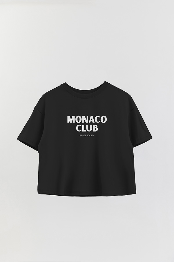 REMERA CROP ESTAMPADA BD MONACO CLUB