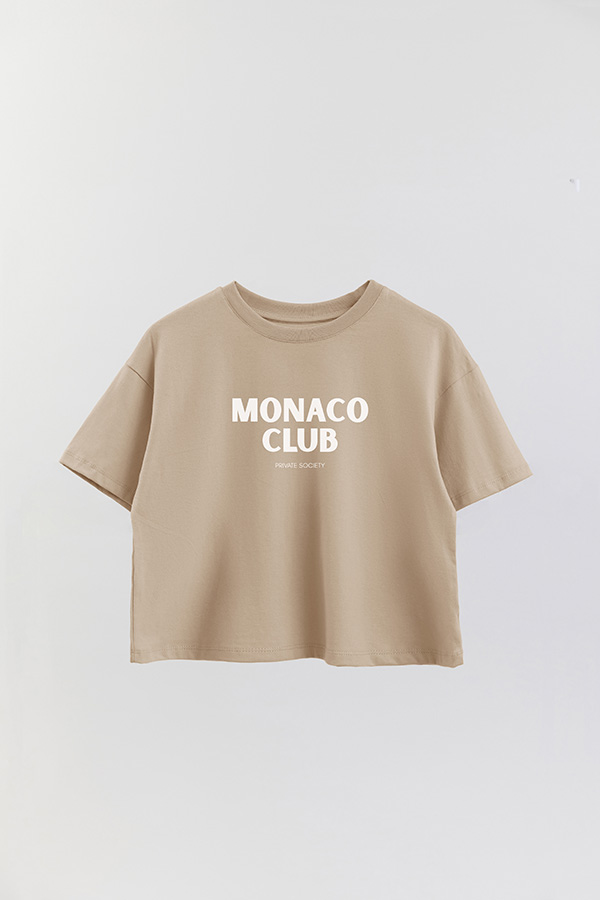 REMERA CROP ESTAMPADA BD MONACO CLUB