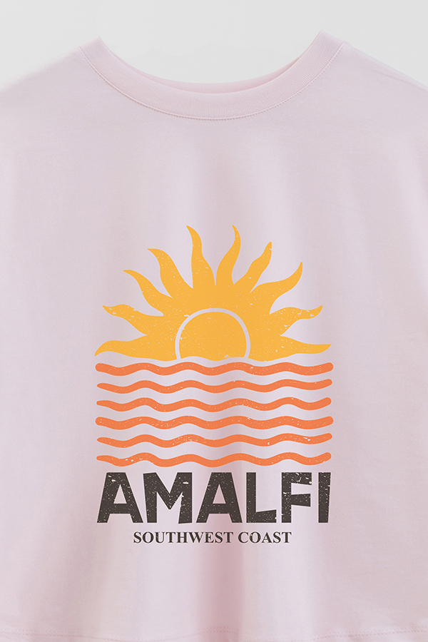 REMERA CROP ESTAMPADA AMALFI SOUTHWEST COAST