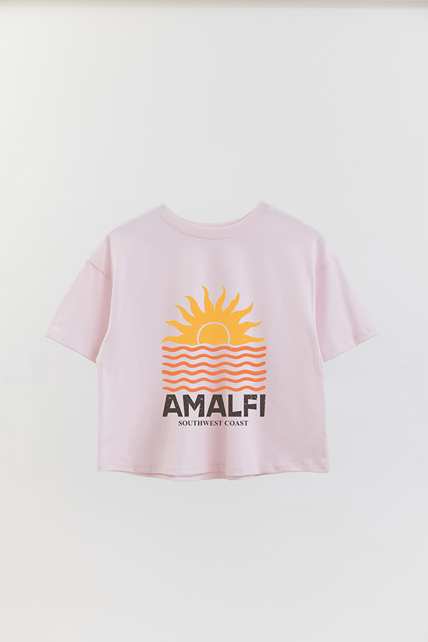 REMERA CROP ESTAMPADA AMALFI SOUTHWEST COAST