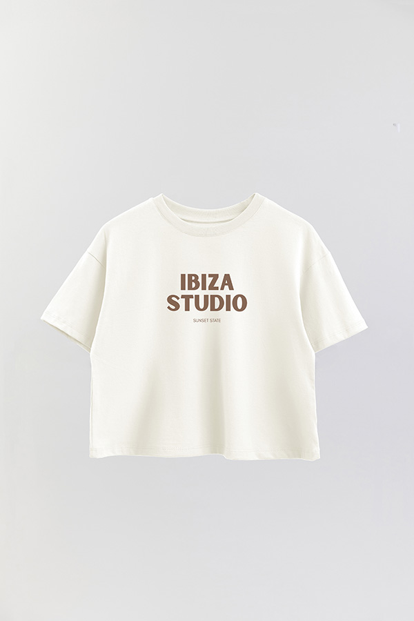 REMERA CROP ESTAMPADA BD IBIZA STUDIO