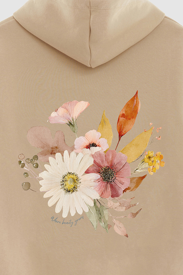 HOODIE FB ESTAMPADO FLORAL WHERE BEAUTY GROWS