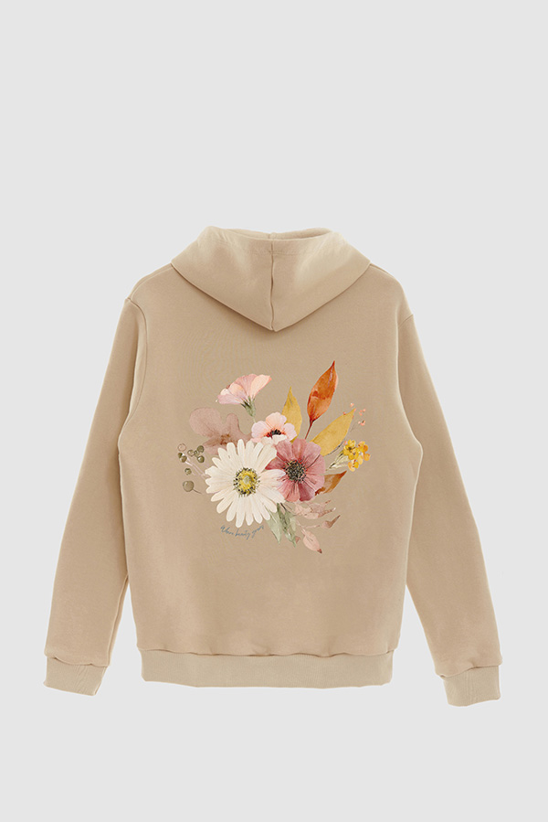 HOODIE FB ESTAMPADO FLORAL WHERE BEAUTY GROWS