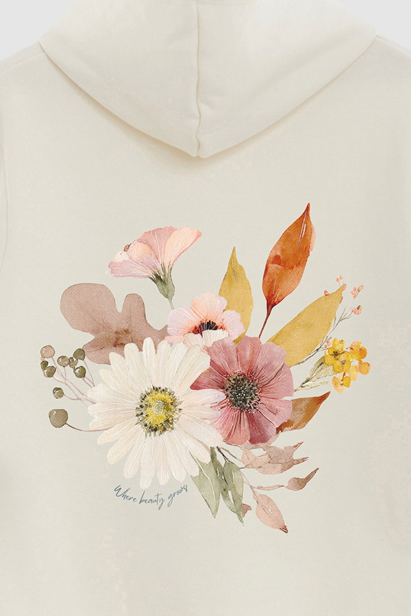 HOODIE FB ESTAMPADO FLORAL WHERE BEAUTY GROWS