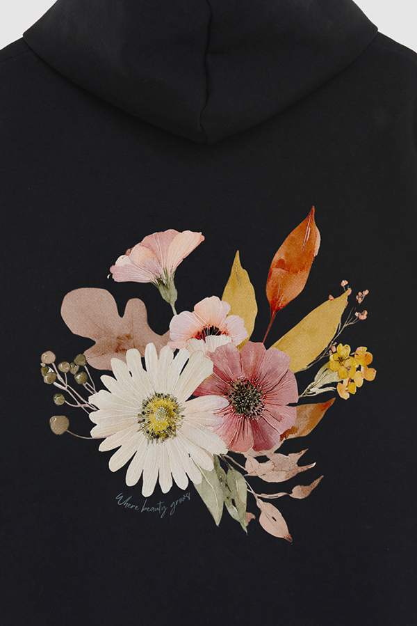 HOODIE FB ESTAMPADO FLORAL WHERE BEAUTY GROWS
