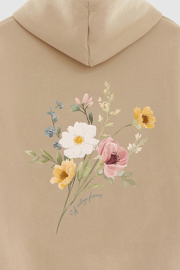 HOODIE FB ESTAMPADO FLORAL SOFT VINTAGE FLOWER