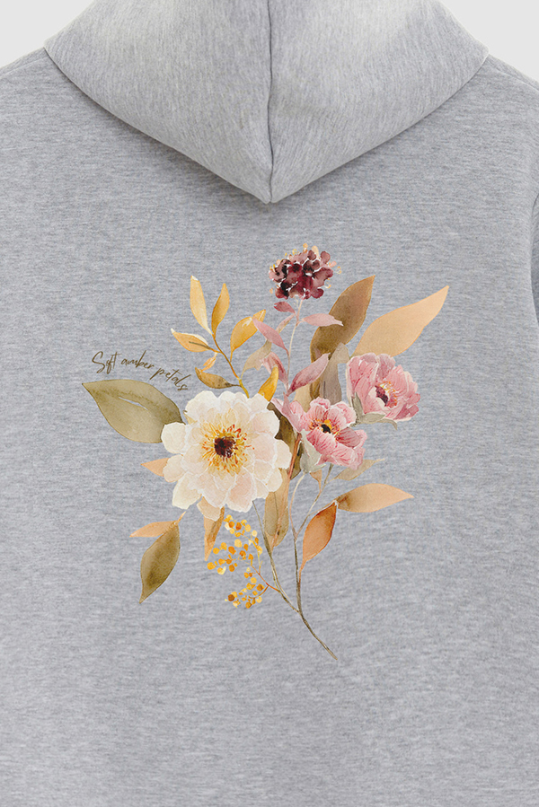 HOODIE FB ESTAMPADO FLORAL SOFT AMBER PETALS
