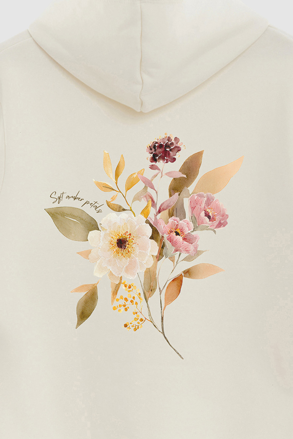 HOODIE FB ESTAMPADO FLORAL SOFT AMBER PETALS