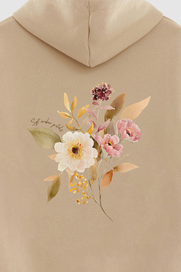 HOODIE FB ESTAMPADO FLORAL SOFT AMBER PETALS