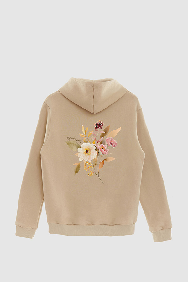 HOODIE FB ESTAMPADO FLORAL SOFT AMBER PETALS