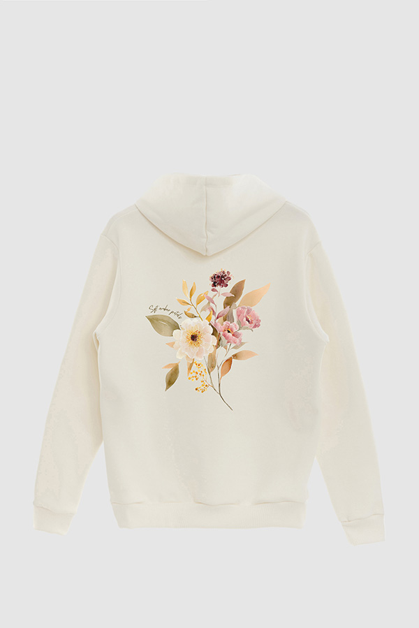 HOODIE FB ESTAMPADO FLORAL SOFT AMBER PETALS