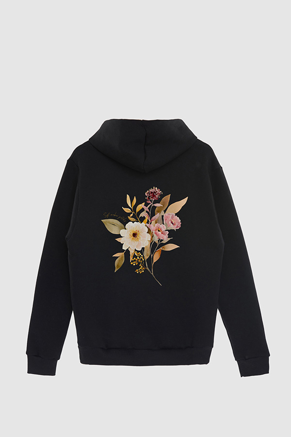 HOODIE FB ESTAMPADO FLORAL SOFT AMBER PETALS