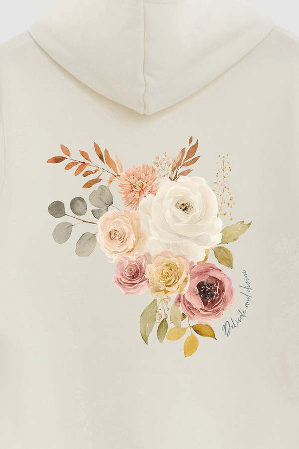 HOODIE FB ESTAMPADO FLORAL DELICATE AND DIVINE