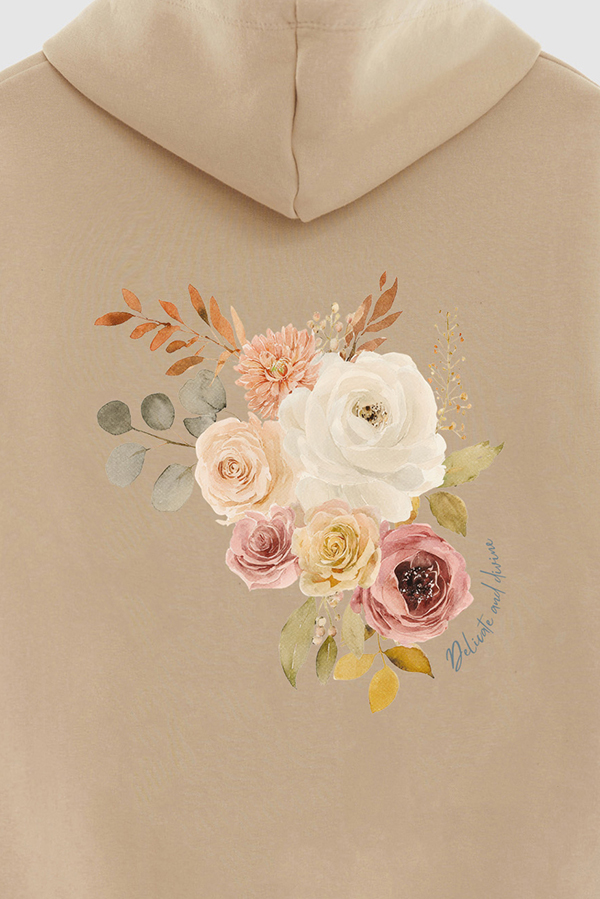 HOODIE FB ESTAMPADO FLORAL DELICATE AND DIVINE