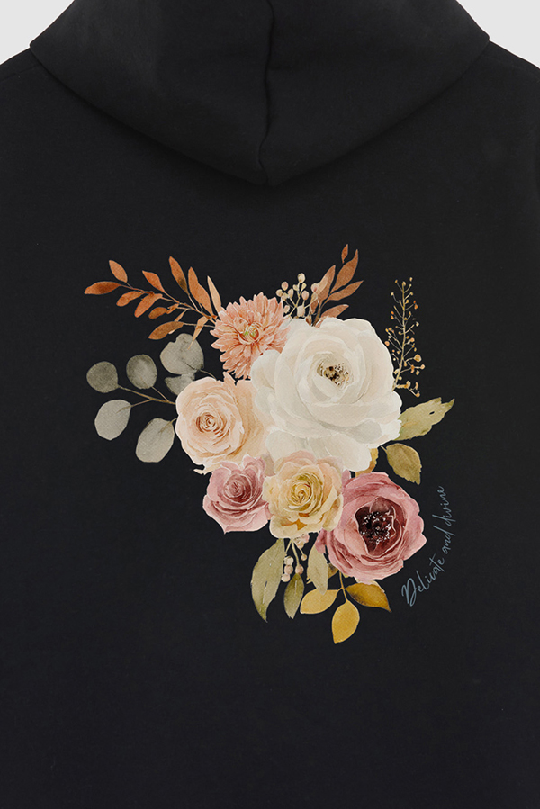 HOODIE FB ESTAMPADO FLORAL DELICATE AND DIVINE