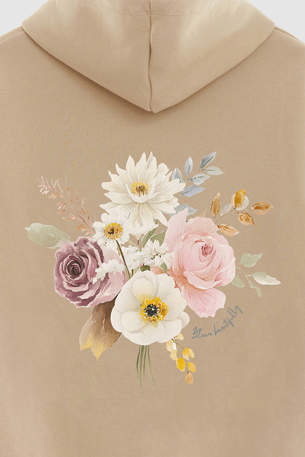 HOODIE FB ESTAMPADO FLORAL BLOOM BEAUTIFULLY