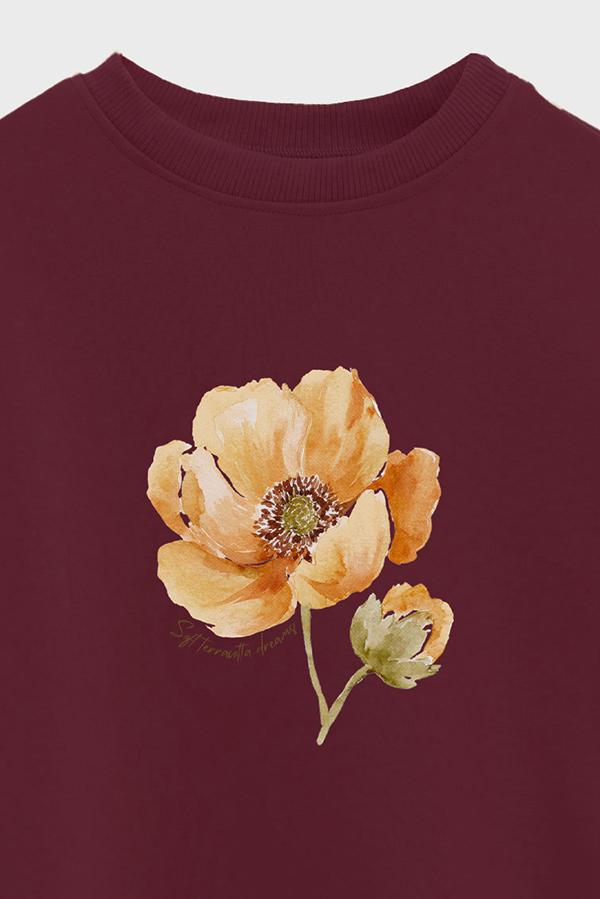 BUZO CROP ESTAMPADO SOFT TERACOTTA