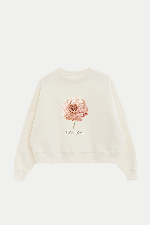 BUZO CROP ESTAMPADO SOFT SEPIA