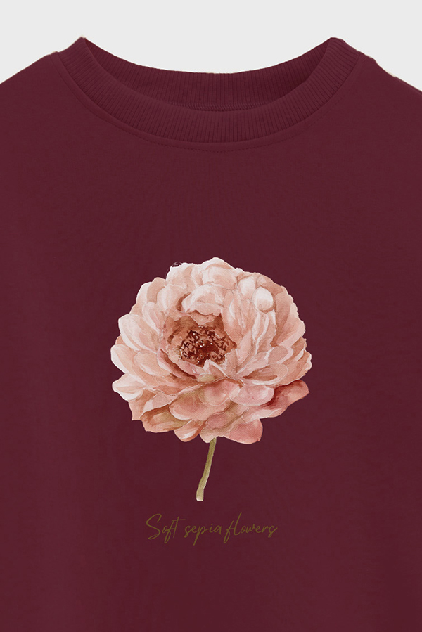 BUZO CROP ESTAMPADO SOFT SEPIA