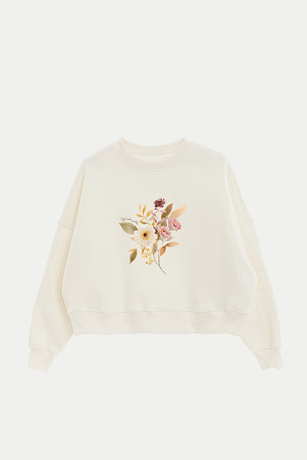 BUZO FRISA ESTAMPADO SOFT AMBER PETALS