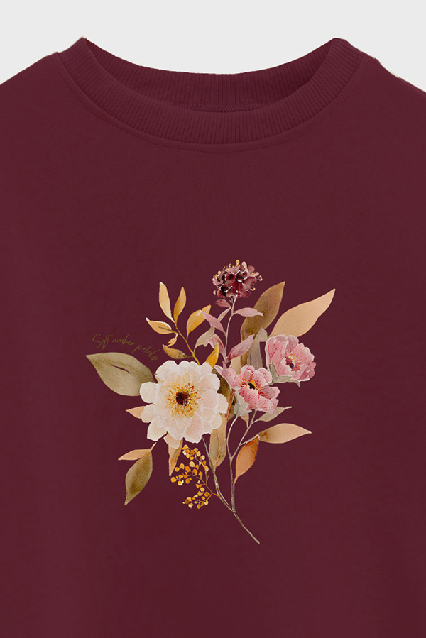 BUZO FRISA ESTAMPADO SOFT AMBER PETALS