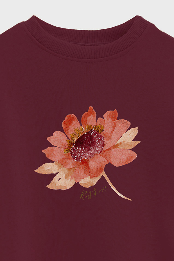 BUZO FRISA ESTAMPADO RUST ROSE