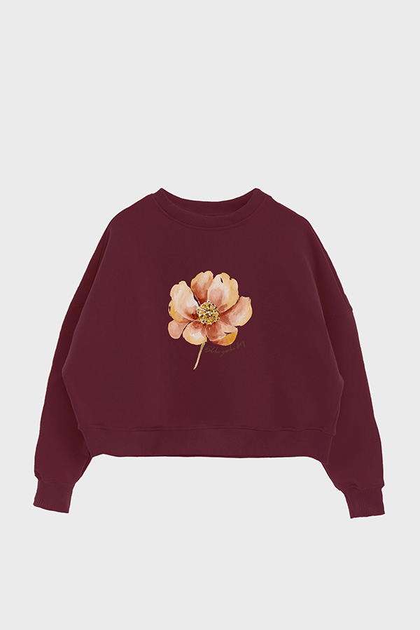 BUZO CROP ESTAMPADO GOLDEN GARDEN STORY