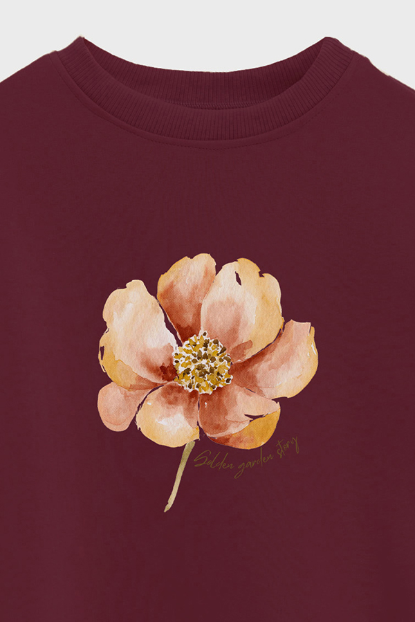 BUZO CROP ESTAMPADO GOLDEN GARDEN STORY