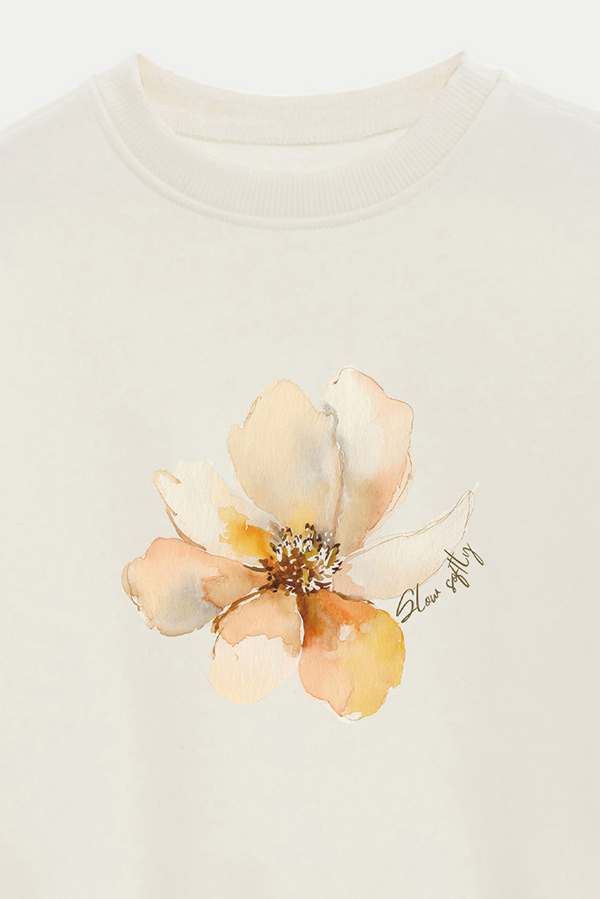 BUZO CROP ESTAMPADO GLOW SOFTLY