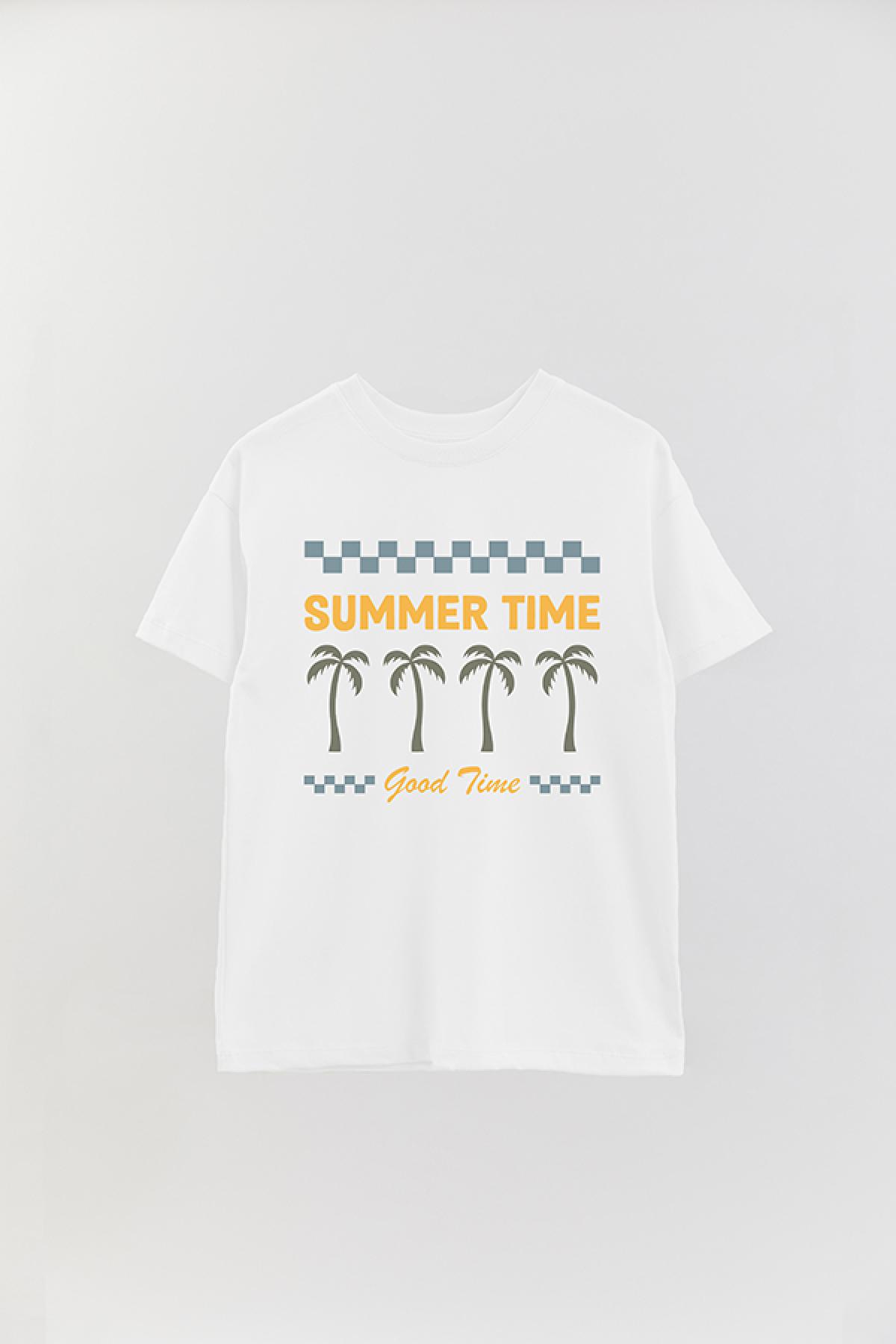 REMERA OVER ESTAMPADA SM SUMMER TIME GOOD TIME