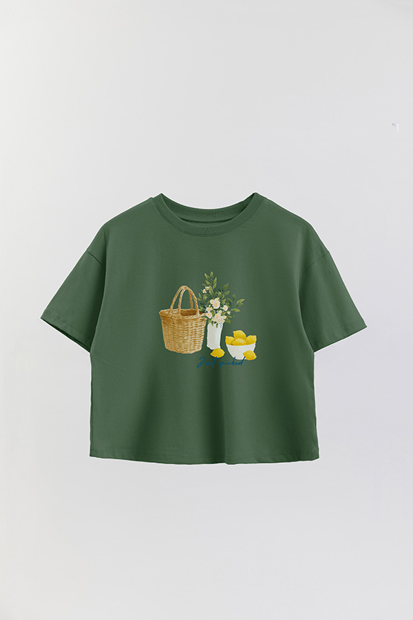 REMERA CROP ESTAMPADA COASTAL JUST PICKED