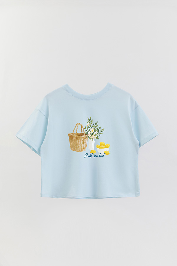 REMERA CROP ESTAMPADA COASTAL JUST PICKED