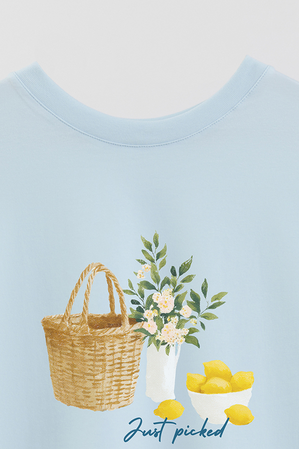 REMERA CROP ESTAMPADA COASTAL JUST PICKED