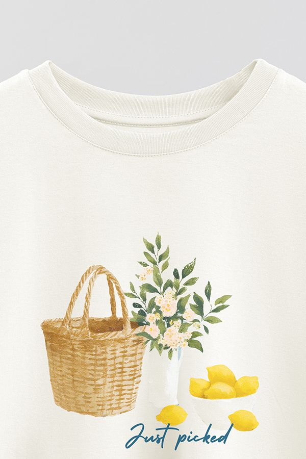 REMERA CROP ESTAMPADA COASTAL JUST PICKED