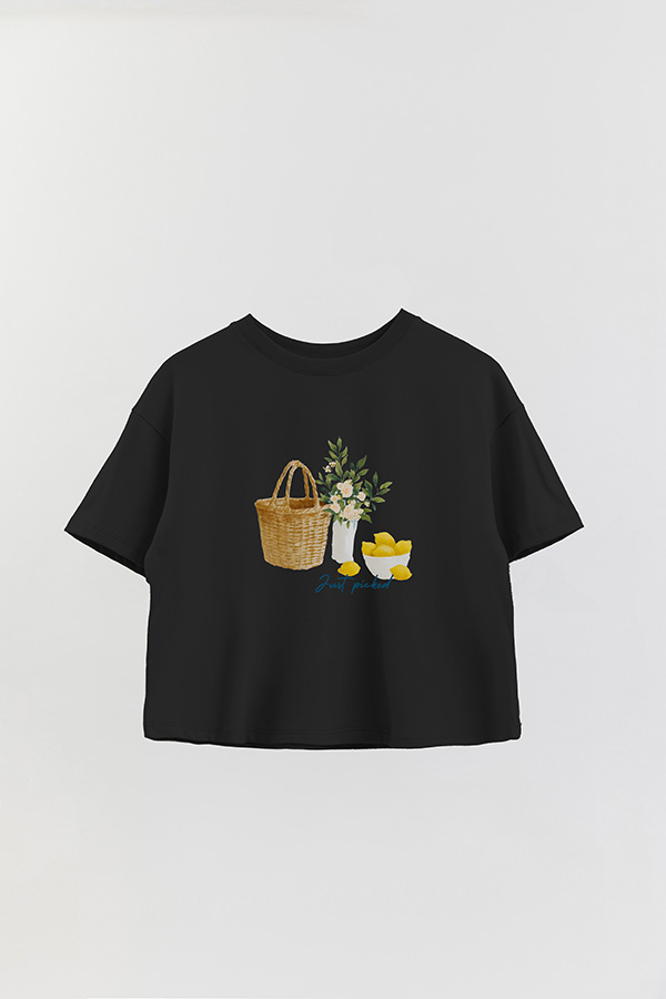 REMERA CROP ESTAMPADA COASTAL JUST PICKED