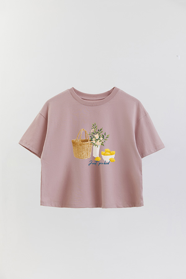 REMERA CROP ESTAMPADA COASTAL JUST PICKED