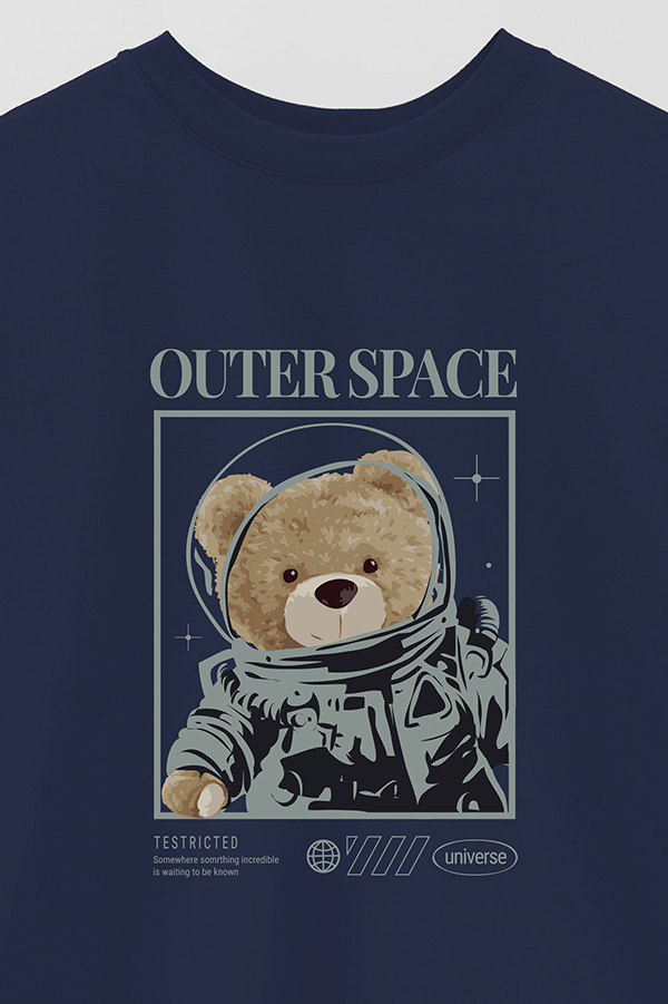 REMERA OVER ESTAMPADA UNISEX TEDDY SPACE