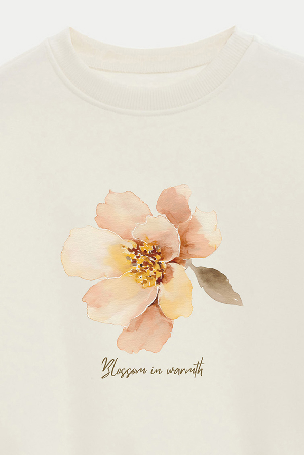BUZO CROP ESTAMPADO BLOSSOM IN WARMTH