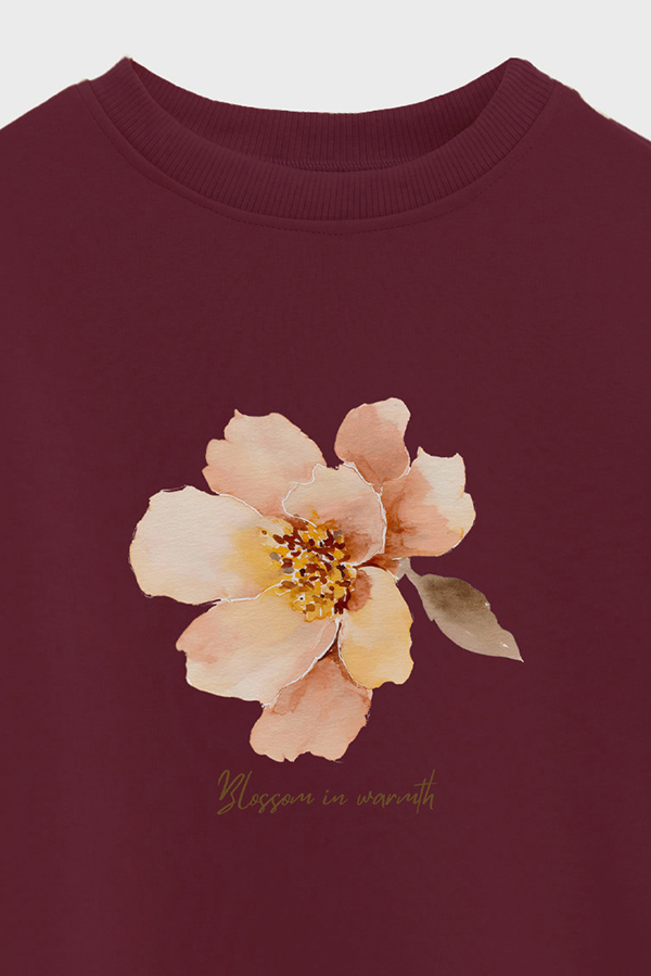 BUZO CROP ESTAMPADO BLOSSOM IN WARMTH