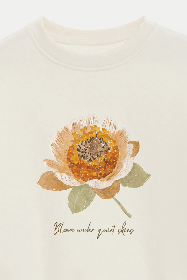 BUZO CROP ESTAMPADO BLOOM UNDER