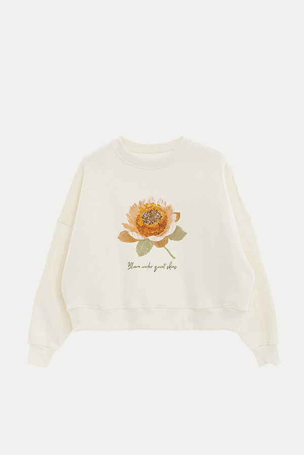 BUZO CROP ESTAMPADO BLOOM UNDER
