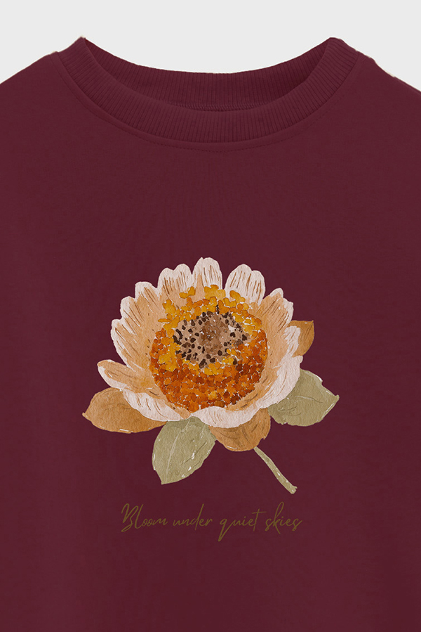 BUZO CROP ESTAMPADO BLOOM UNDER