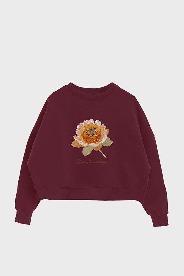 BUZO CROP ESTAMPADO BLOOM UNDER