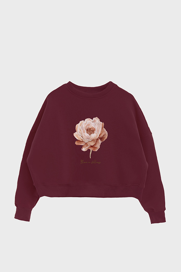 BUZO CROP ESTAMPADO BLOOM IN STILLNESS