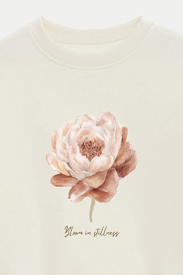 BUZO CROP ESTAMPADO BLOOM IN STILLNESS
