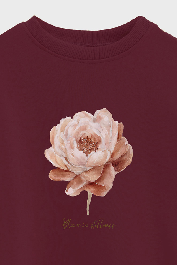BUZO CROP ESTAMPADO BLOOM IN STILLNESS