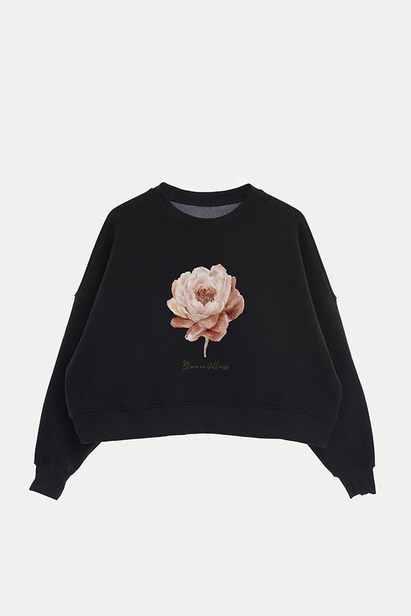 BUZO CROP ESTAMPADO BLOOM IN STILLNESS