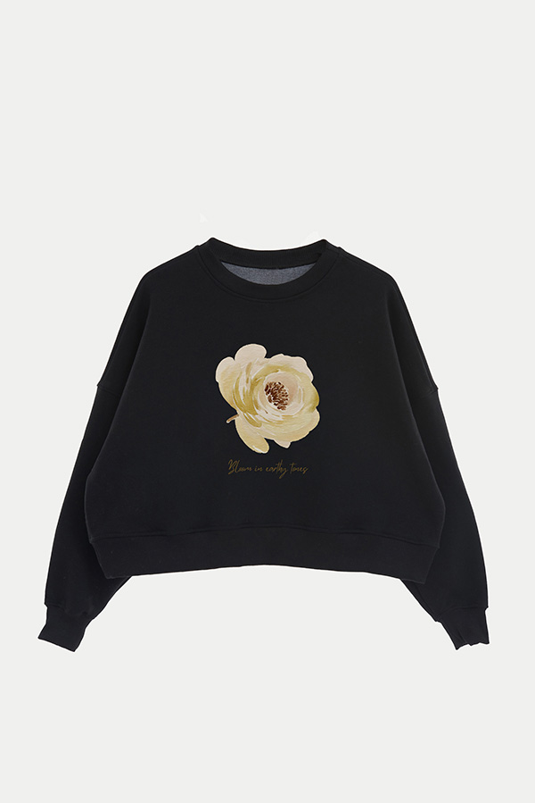 BUZO CROP ESTAMPADO BLOOM IN EARTHY TONES