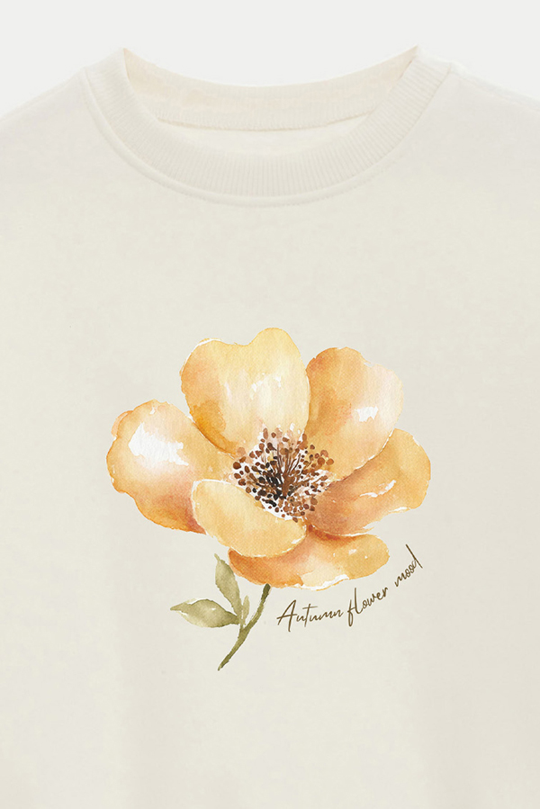 BUZO CROP ESTAMPADO AUTUMN FLOWER MOOD